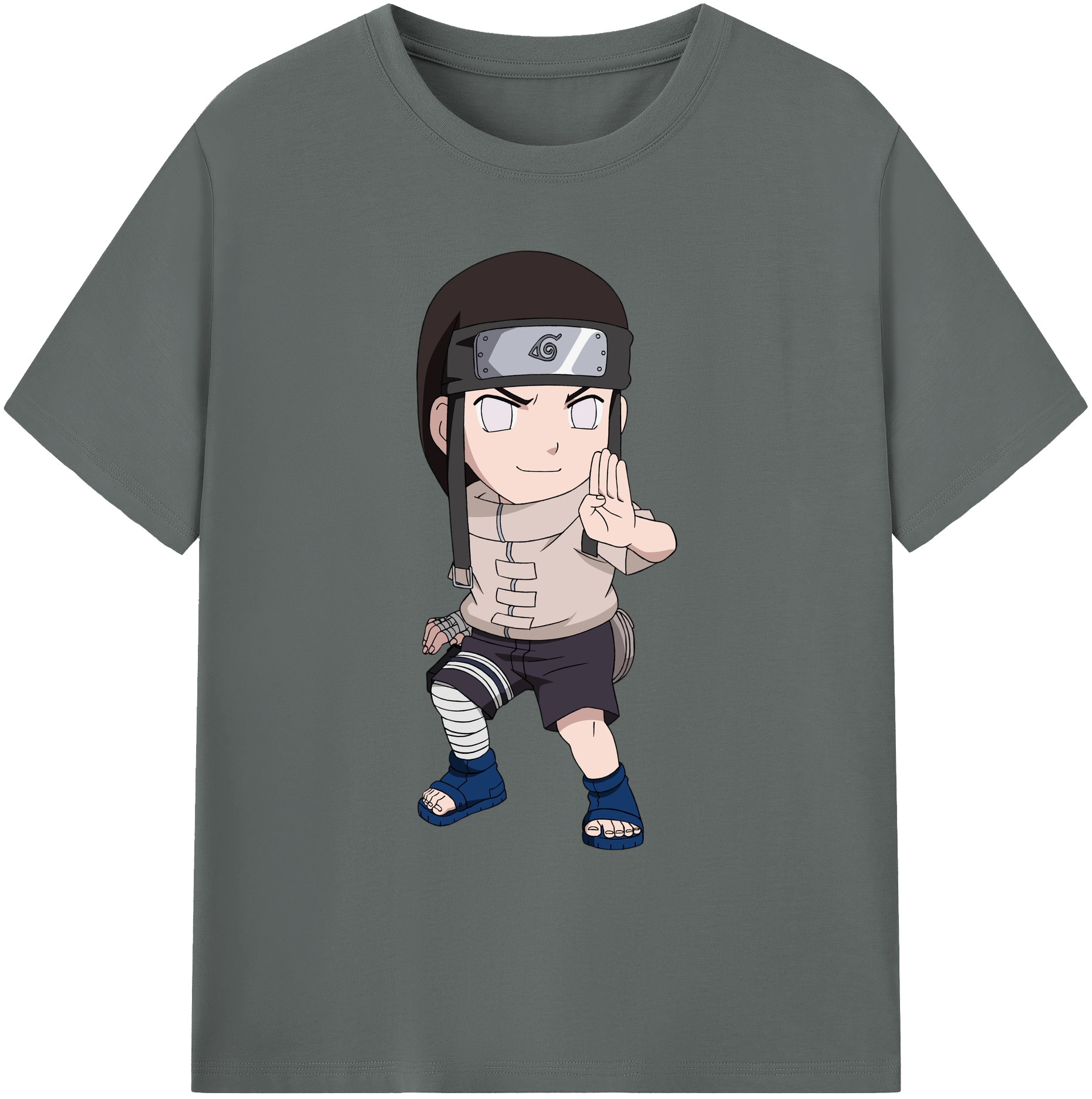 （画像用） NARUTO -ナルト- 日向ネジ Hyūga Neji 綿100％ メンズ半袖Tシャツ｜肌触りやわらか＆通気性